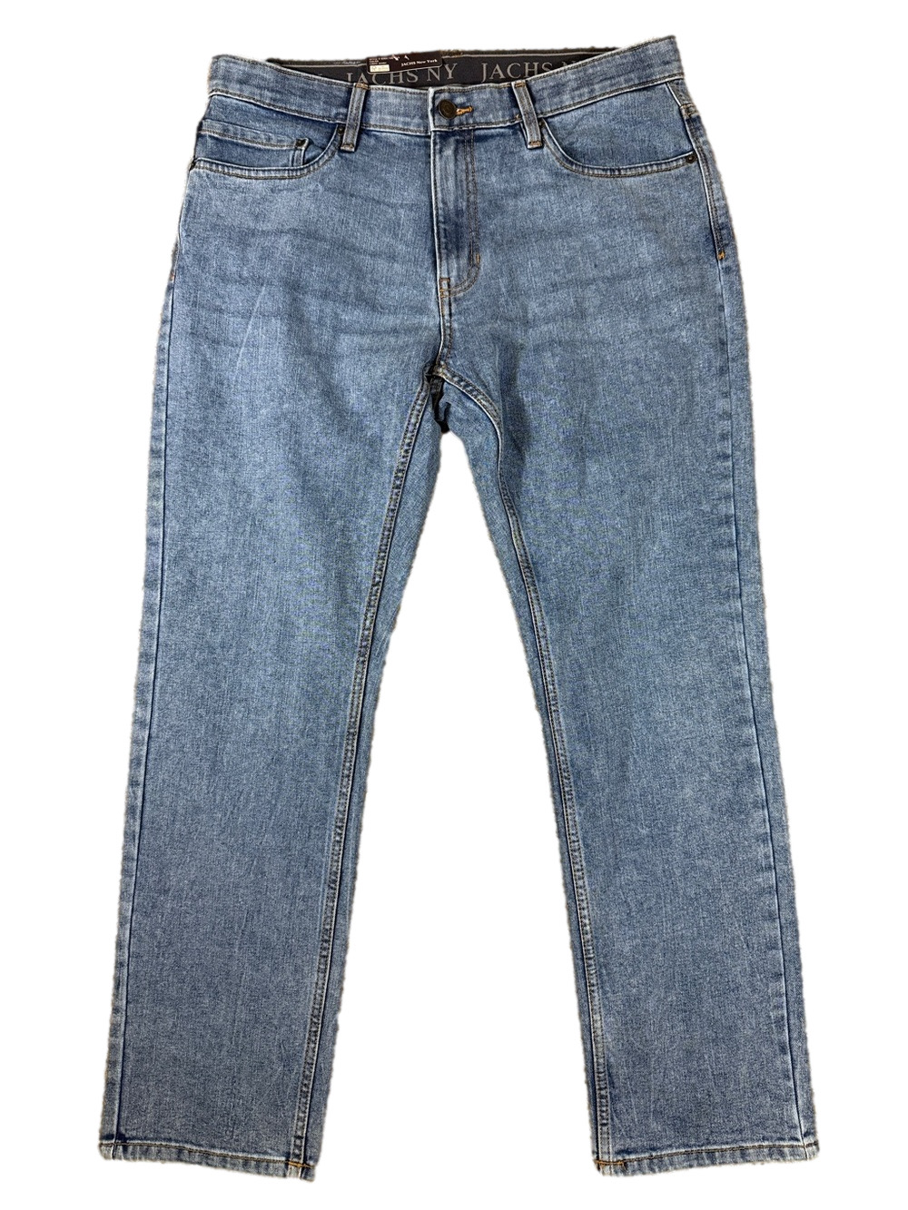 Jachs Men's Medium Light Blue Classic Style Comfort Stretch Straight Fit Jeans